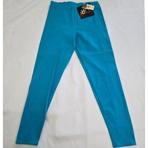 Vintage LA Workout Vintage Leggings Womens Size L‎ Blue Cotton Blend 90s NOS NWT